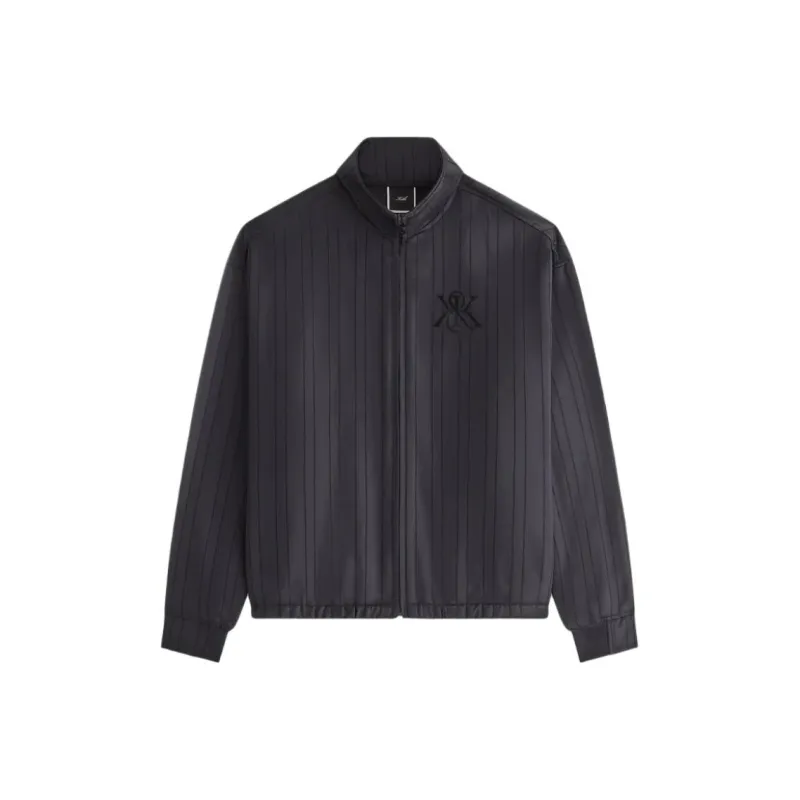 KITH Wrenley Satin Crest Track Jackets Coats Women's Black-0