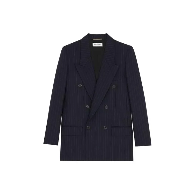 SAINT LAURENT Pinstripe Double breasted Blazer-0