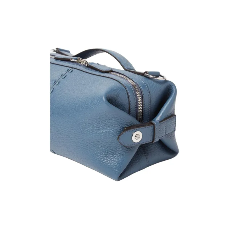 FENDI Selleria Calfskin Crossbody One Shoulder Handbag Small Size Men's Blue-5
