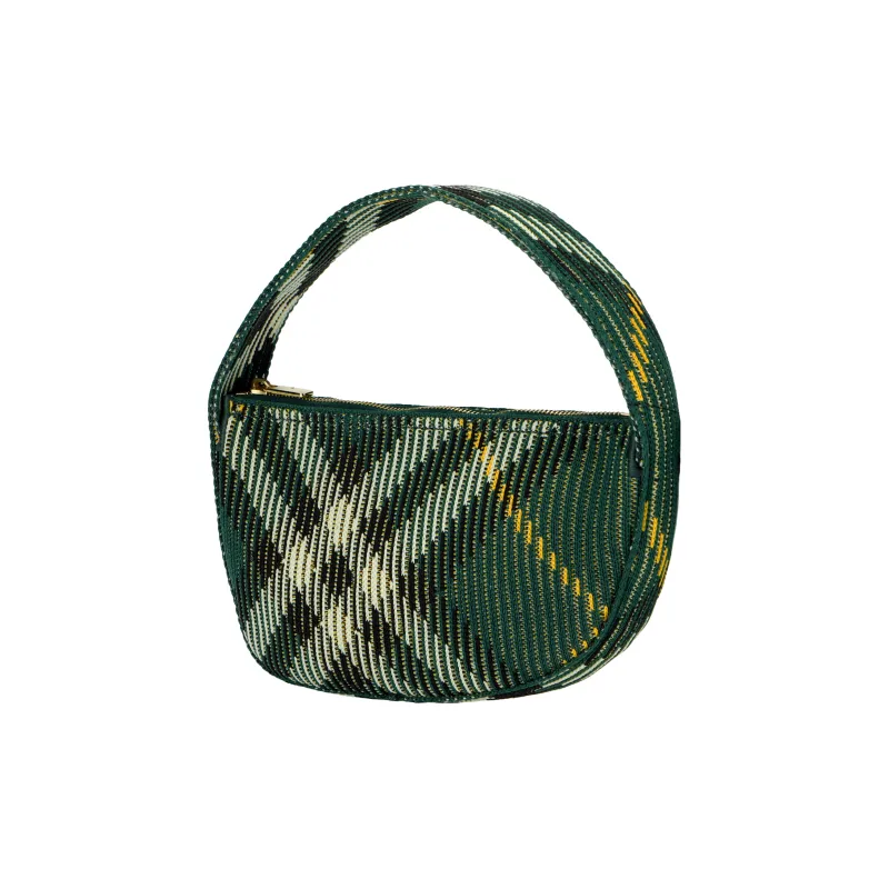 Burberry Nylon One Shoulder Handbags Mini Women's Green Plaid-1