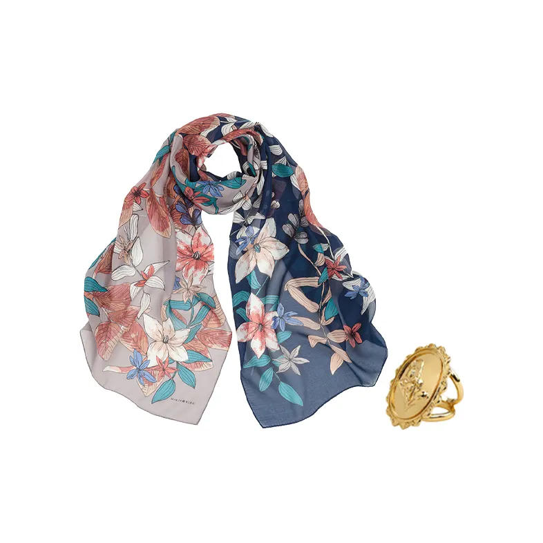 MARJAKURKI Silk Long Scarf Women's-12