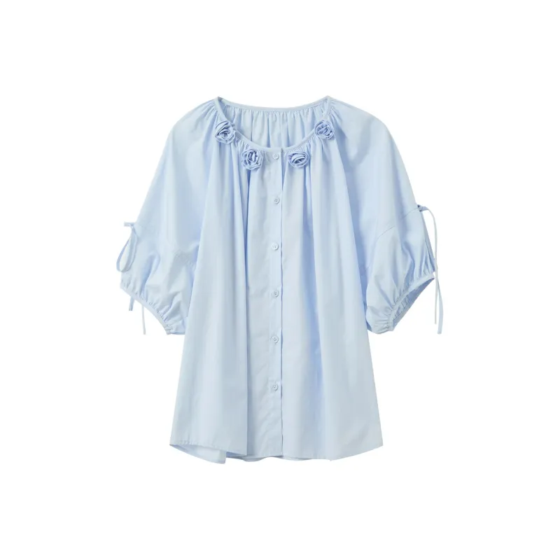 3COLOUR Shirts Women's Sky Blue-0