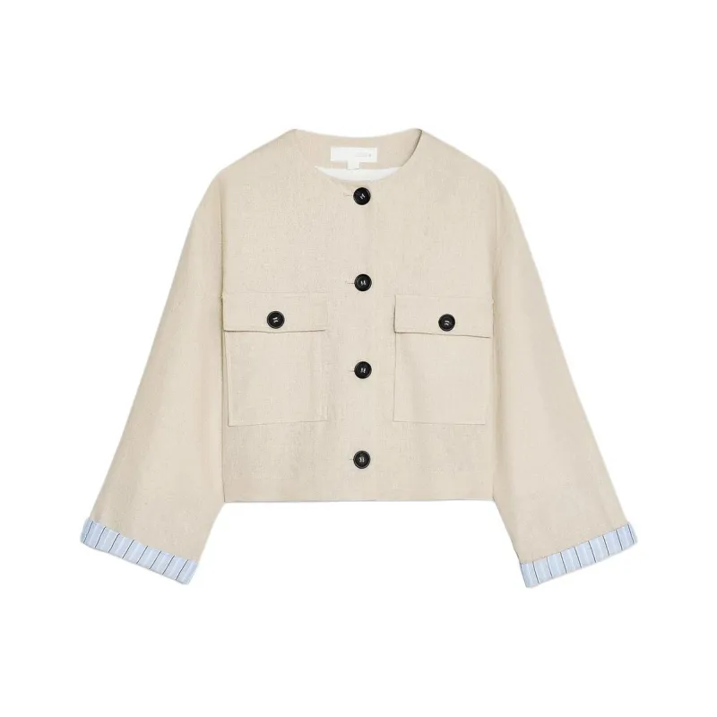ZARA Jackets & Coats Women's Light Beige-0