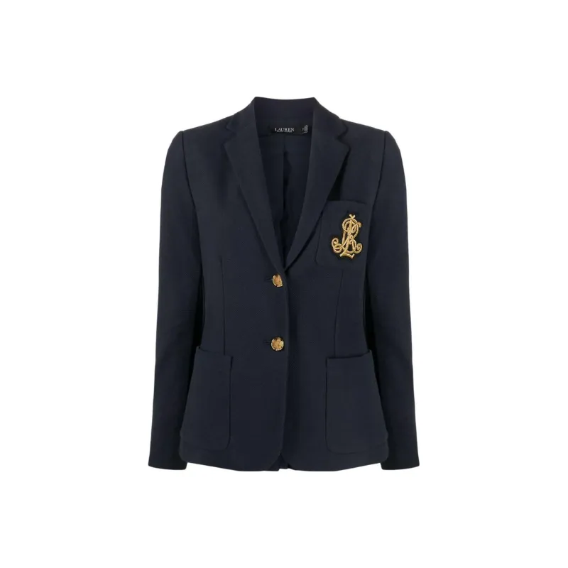 Lauren Ralph Lauren Embroidered logo Single breasted Blazer-0