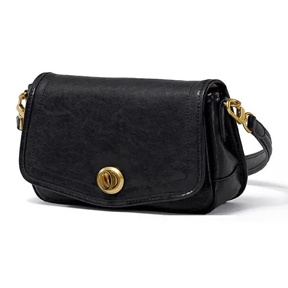 Simedin Cow Leather Shoulder Bag Regular Women's Dark Coffee/Ecru/Deep Black/Premium Red-12