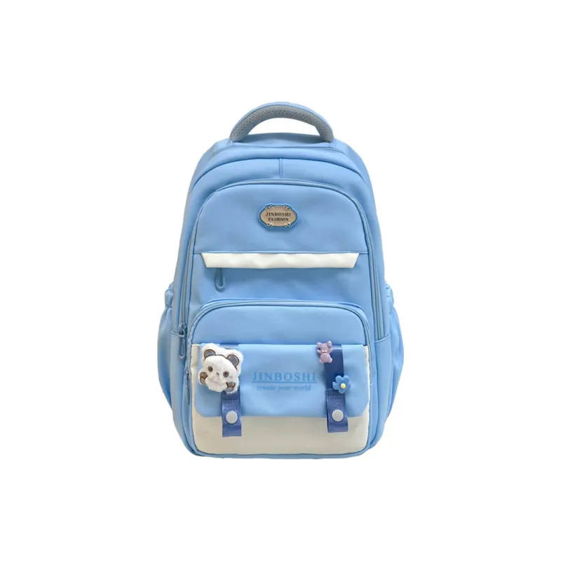 Three Ducklings Nylon Backpack Women's Black Red/Purple White/Blue-16
