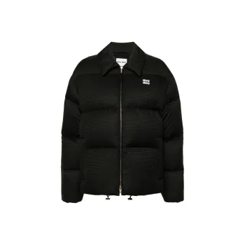 MIU MIU Collared Zip Up Puffer Jacket