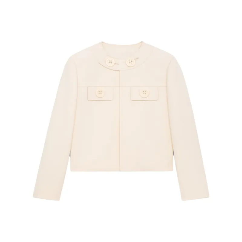 CELINE Brompton Jacket In Wool Silk Gabardine-0