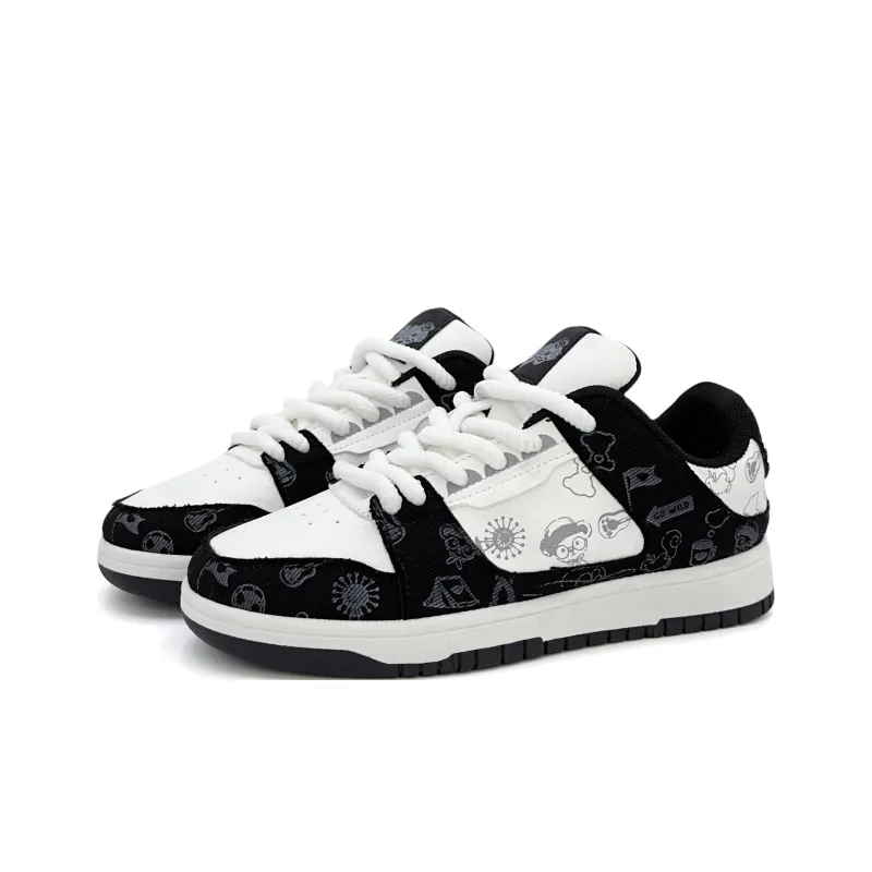 Teddy Bear Collection Low Top Skateboard Shoes Unisex-3