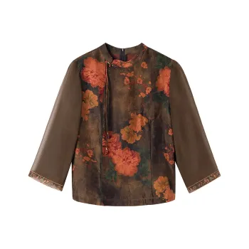Yi Mengyuan Long Sleeved Silk Shirt Women's Multicolor