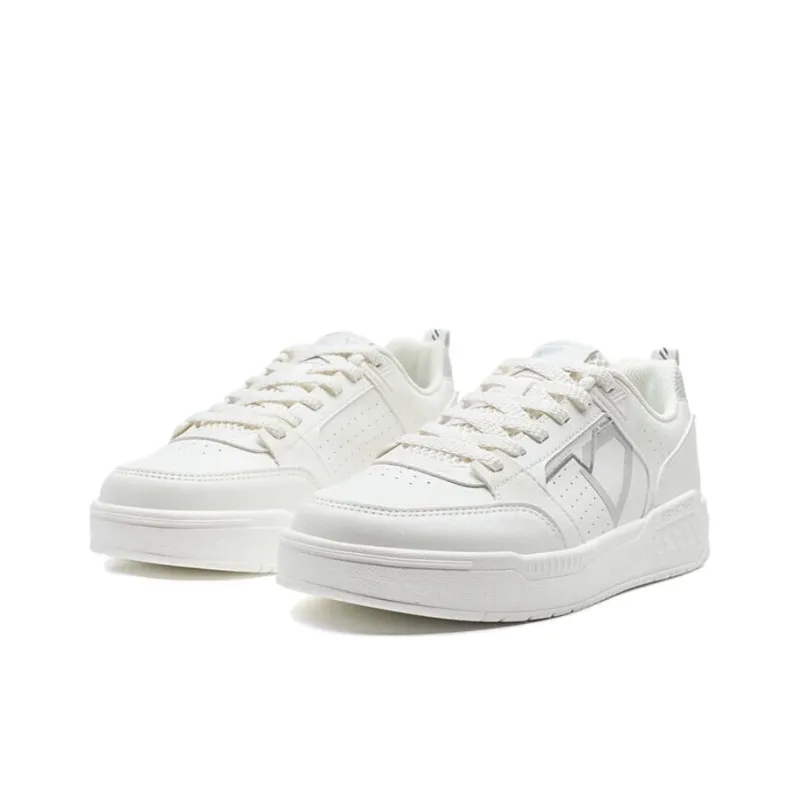XTEP Innovation Non slip Lightweight Low Top Skateboard Shoes Women's Sail White-2