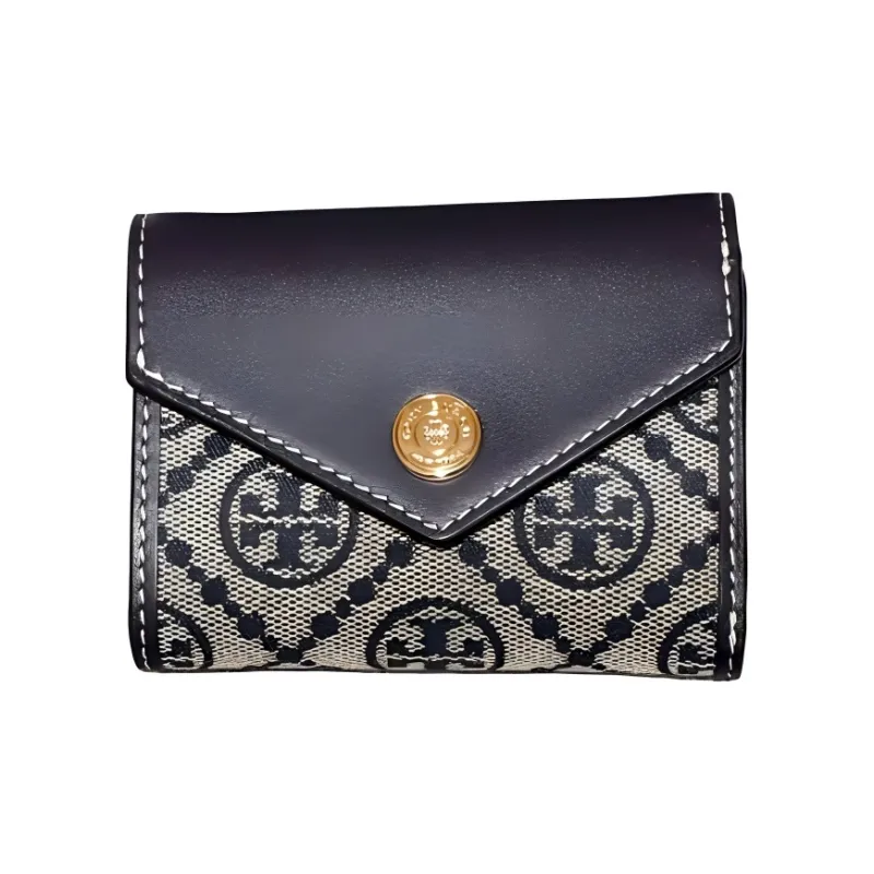 TORY BURCH T Monogram Cotton Wallet Small Size Women's Marine Blue-0