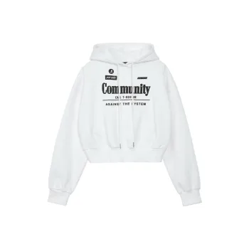 Rest&Recreation COMMUNITY CROPPED HOODIE Sweatshirt Women's White/White