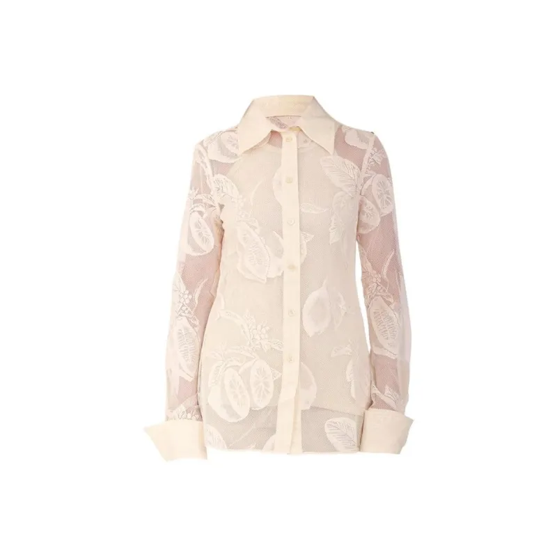 SportMax Lace Detailed Long Sleeved Top-0