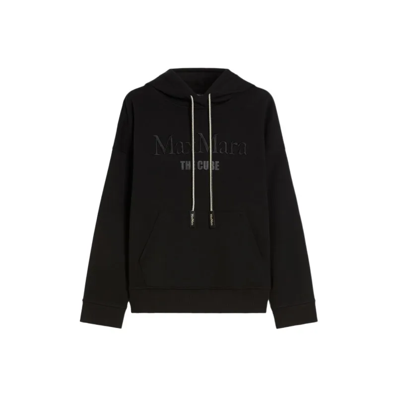 'S MAX MARA Agata Logo Embroidered Drawstring Hoodie-0