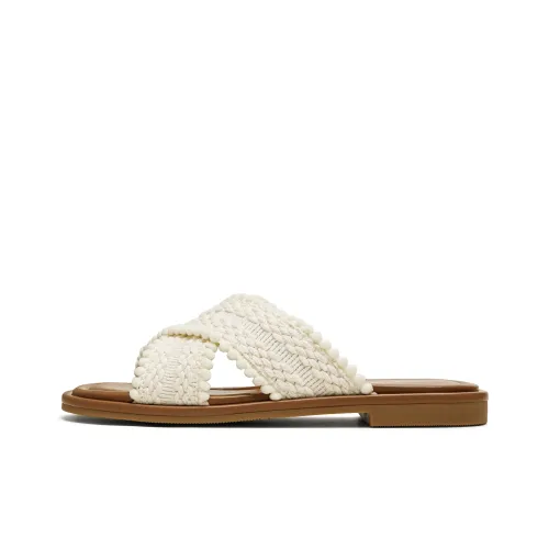 Teenmix Rubber Sole Woven Quiet Slip Resistant Abrasion Resistant Slide Slippers Women's