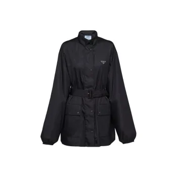 PRADA Regernated Nylon Rain Coat Black
