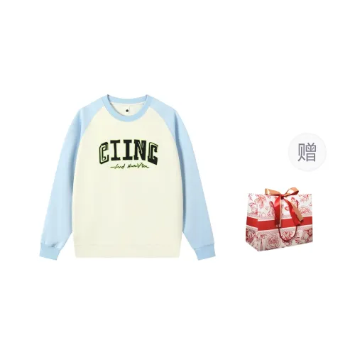 CHANGE SHE Sweatshirt Unisex Beige Apricot & Arctic Blue