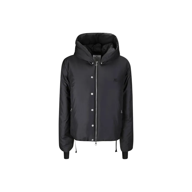COURREGES Nylon Hooded Puffer Jacket 'Black'-0