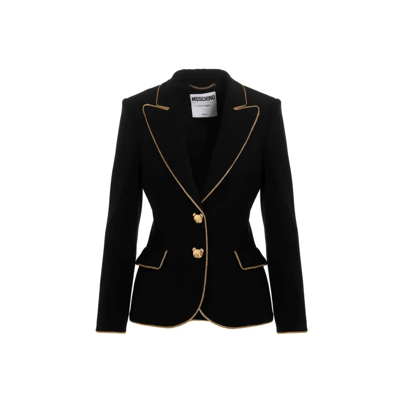 MOSCHINO Metallic trim Tailored Blazer-0