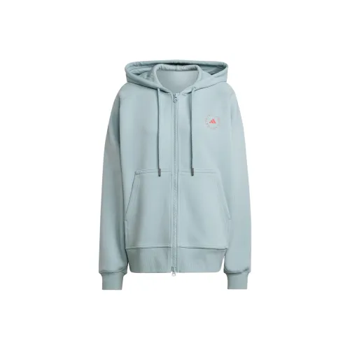 Adidas Stella McCartney FW24 Full-Zip Hoodie Jackets Coats Women's Textured Green