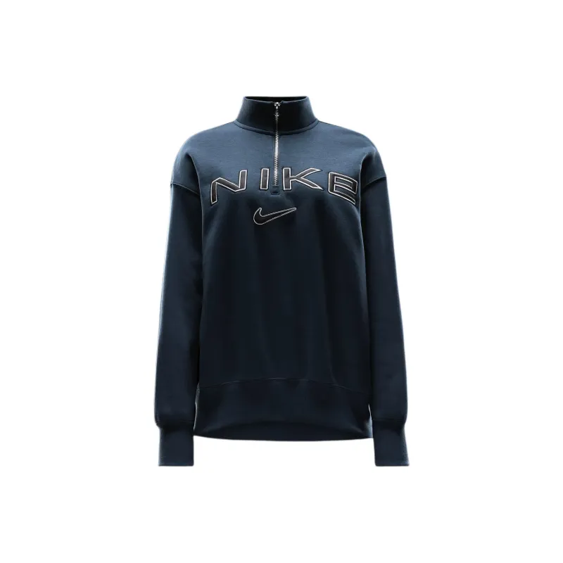 Nike Sportswear Phoenix Fleece Women's Oversized 1/4-Zip Logo Top-0