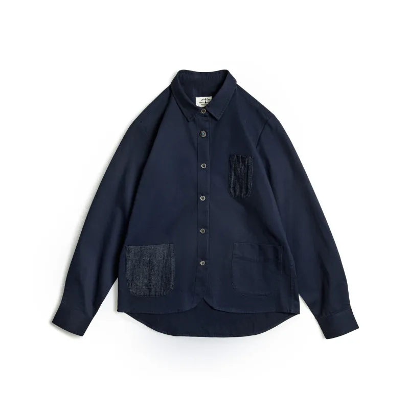 MADEN Shirts Women's Navy Blue-0