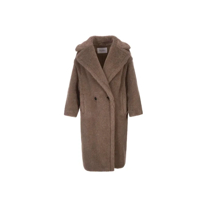 MaxMara Double-breasted Shearling Midi Coat-0