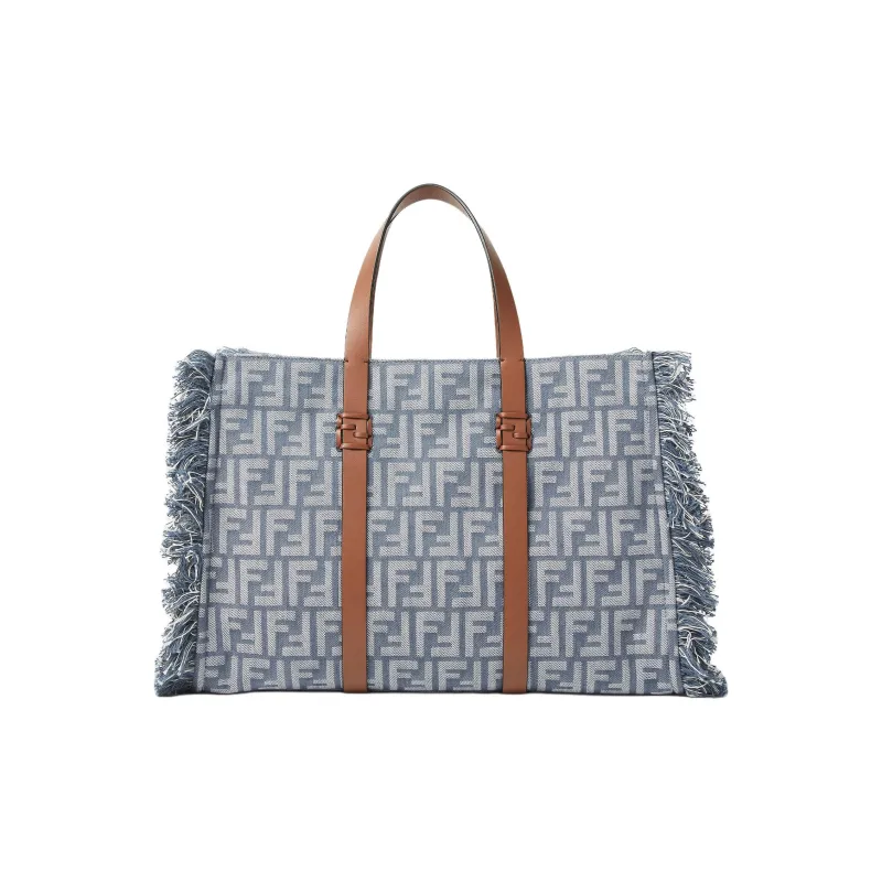 FENDI Polyester Tote Bag, Shopping Bag, Handbag Women's Blue-0