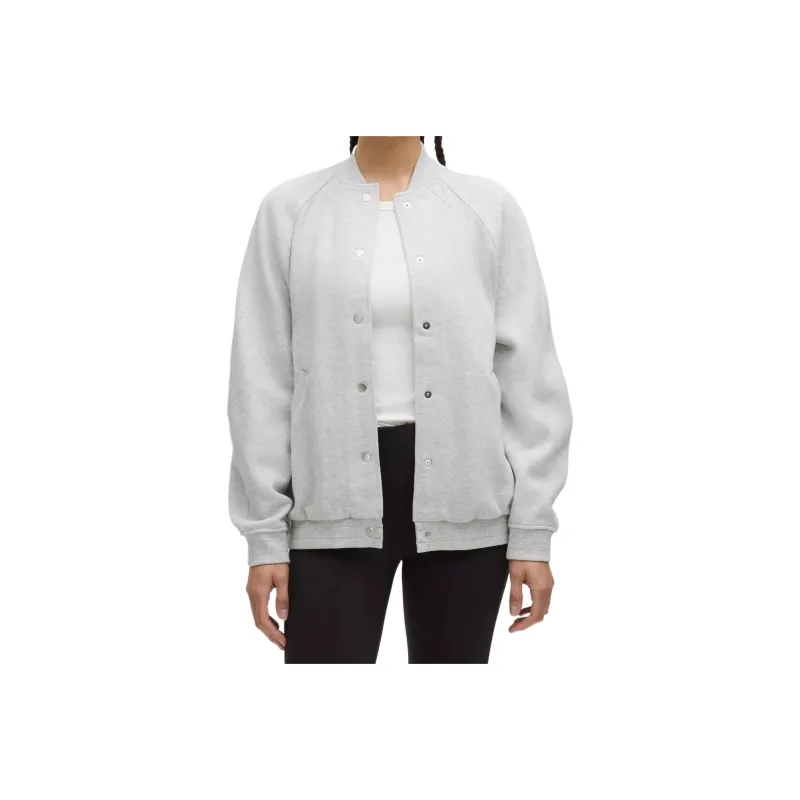 Lululemon Scuba Oversized Collegiate Jacket Women's Light Gray Light Grey-0