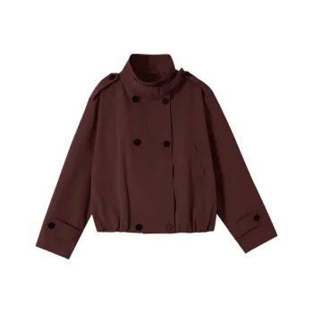 PAZZO Versatile Petite Cropped Trench Coat Jackets & Coats Women's