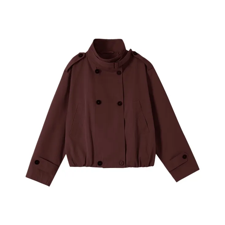PAZZO Versatile Petite Cropped Trench Coat Jackets & Coats Women's-0