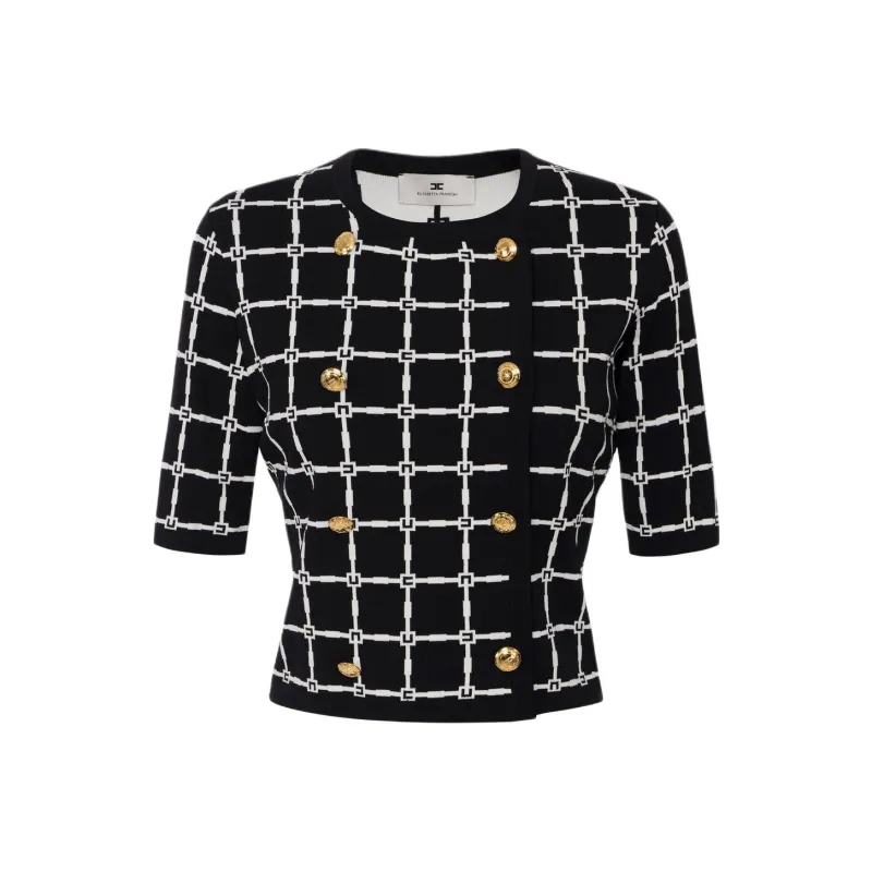 Elisabetta Franchi Logo Jacquard Cardigan-0
