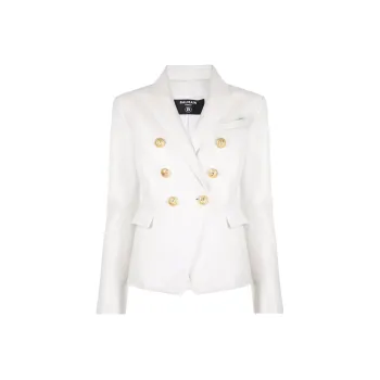 BALMAIN Double breasted Leather Blazer