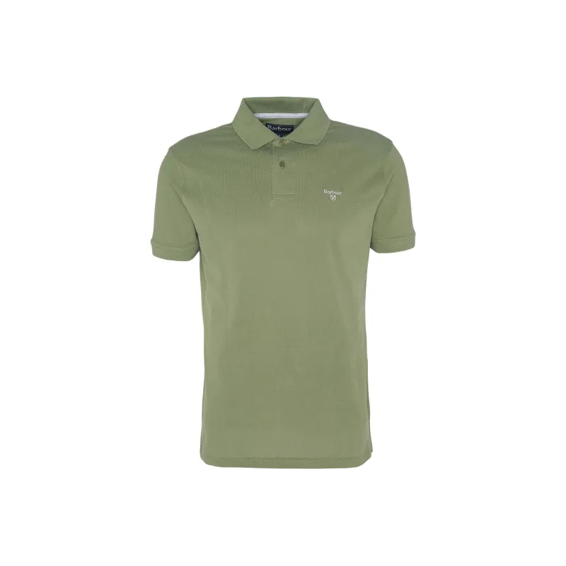 BARBOUR Polo Shirt Men's Burnt Oil Olive Green-0