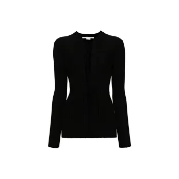 Stella McCartney Lace Up Ribbed Knit Jumper