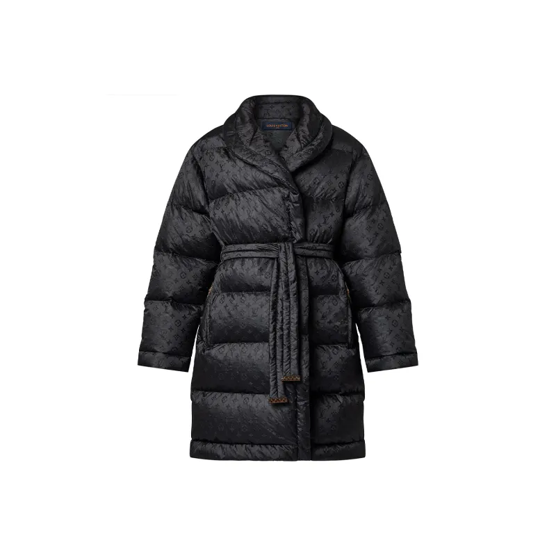LOUIS VUITTON Monogram Jacquard Puffer Wrap Coat-0