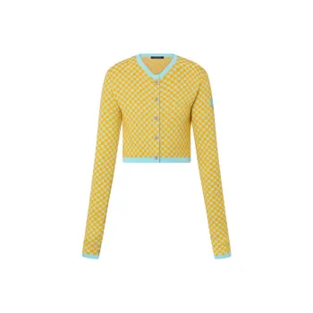 LOUIS VUITTON Damier Knit Cropped Cardigan
