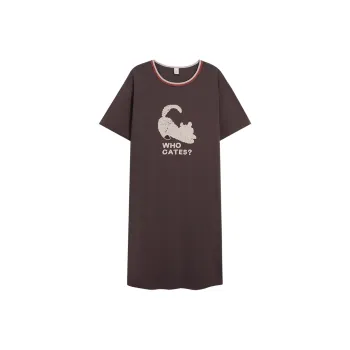 Sha Qian Nightgown Women's Dark Coffee