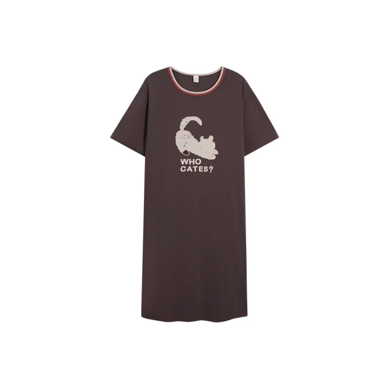 Sha Qian Nightgown Women's Dark Coffee-0