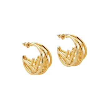 FENDI Brass Earrings Women's Gold