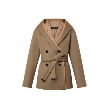 LOUIS VUITTON 1ABT6Z 3D Monogram Double Breasted Wrap Coat