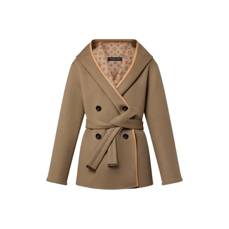 LOUIS VUITTON 1ABT6Z 3D Monogram Double Breasted Wrap Coat-0