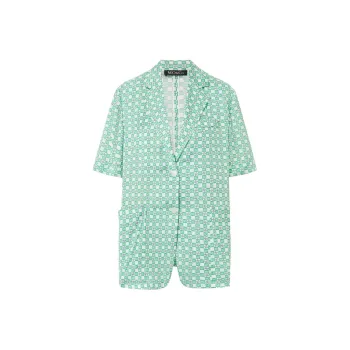 MO&CO Business Suits Women's Green White Plaid