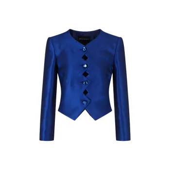 EMPORIO ARMANI Shantung effect Fabric Jacket With Zig zag Fastening