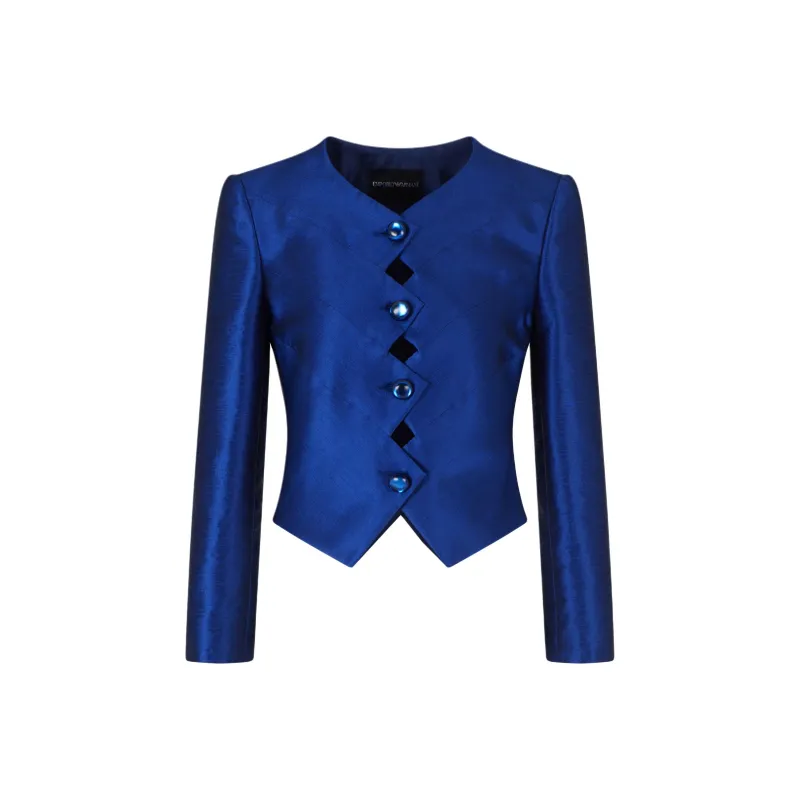 EMPORIO ARMANI Shantung effect Fabric Jacket With Zig zag Fastening-0
