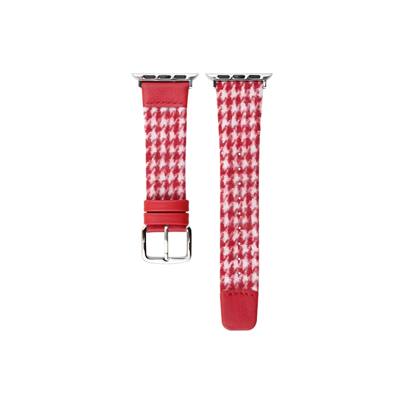 KVZUVUU Watch Band Apple Compatibility Metal, Leather Material-3