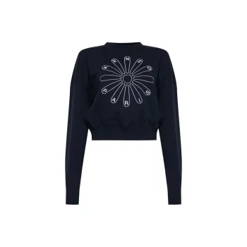KENZO Logo Embroidered Cropped Sweatshirt