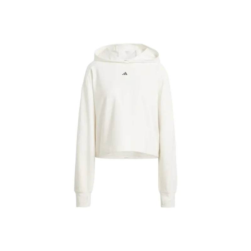 Adidas POWER LOOSE FIT BACK-VENTILATION HOODIE Sweatshirt Women's White-0