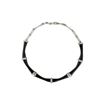 OLIO E ACETO 925 Sterling Silver Necklaces Unisex Black/Gray